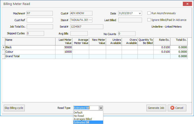 add billing meter read