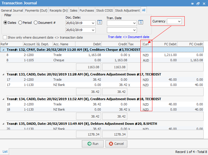 transaction jnl curr