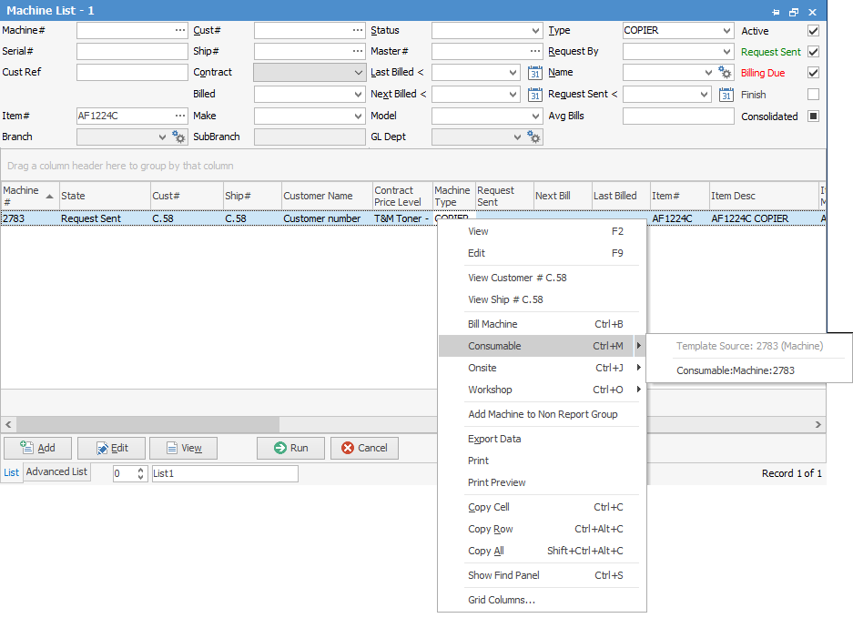 consumables template