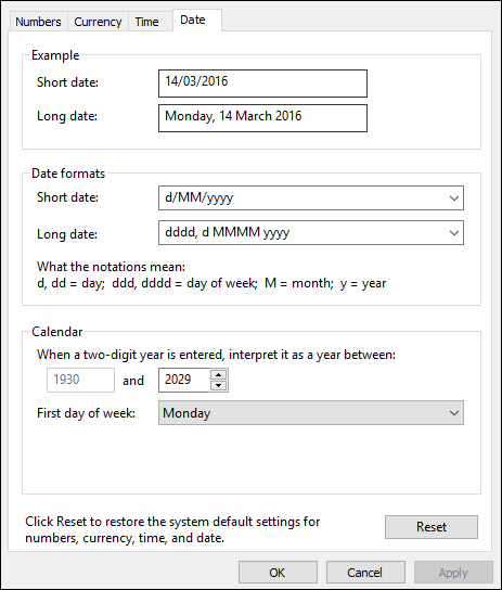 win10 date time