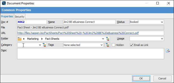 document properties