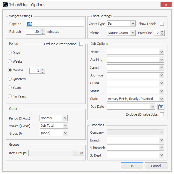job widget options