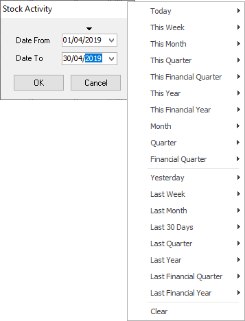 stock activity