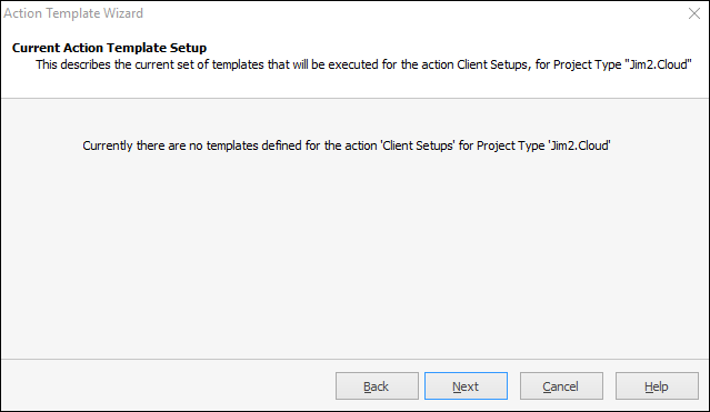 Current Action Template setup