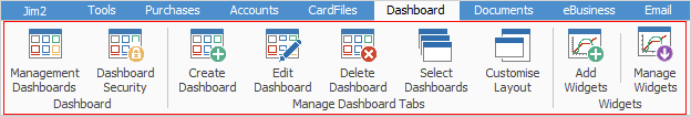 dashboard in ribbon