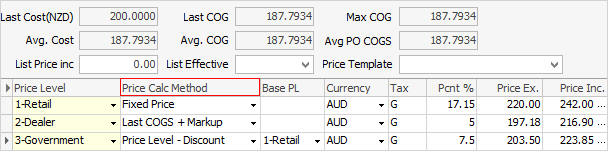 price calc method