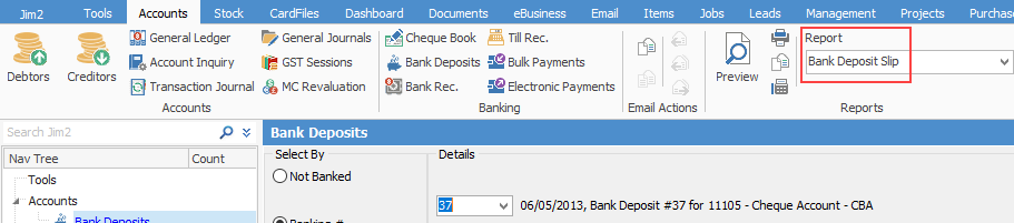 bank deposit slip