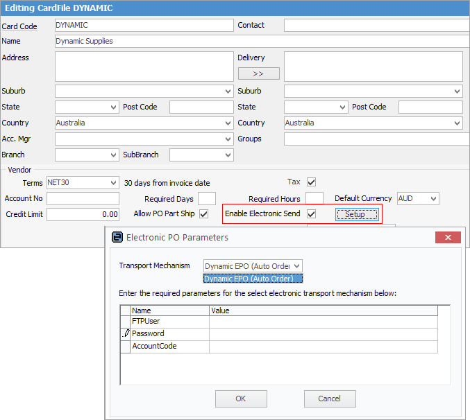 dynamic parameters