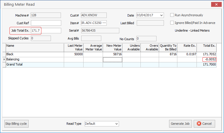 balancing meter billing