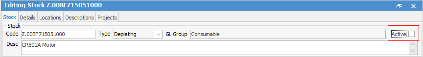deactivate stock