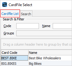 cardfile select