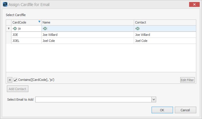 assign CF filter