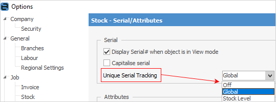 Serial no tracking