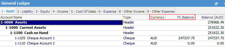 extra columns in gl