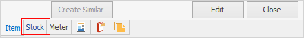 item stock tab