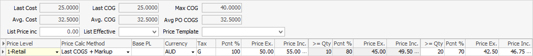 cogs price breaks