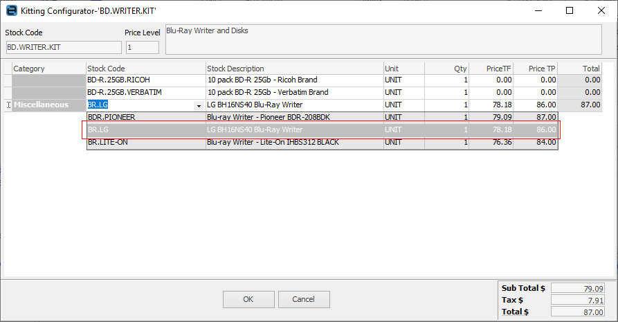 dynamic kit config