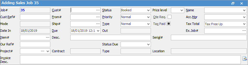 Job Header Fields