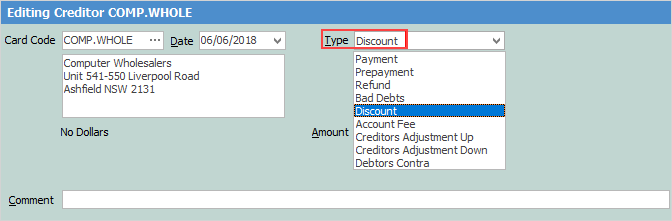 clearcreditorbalance