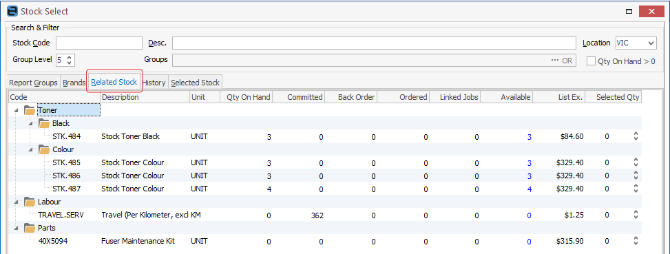 ConsumableRelatedStock