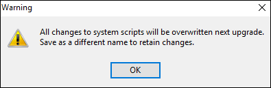 system script changes