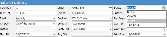 finish machine contract