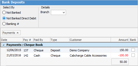 Electronic payment banking