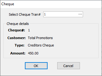 select cheque to print