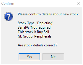 confirm add stock