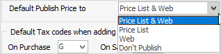 default publish price to