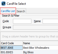 cardfile select