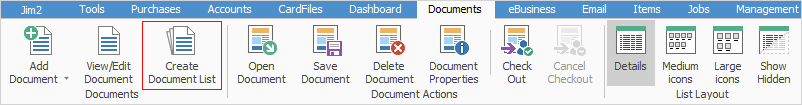 Create document list