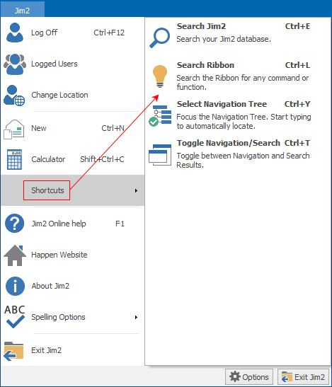 j2 dropdown shortcuts