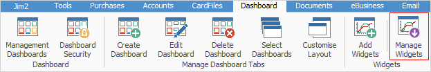 manage dashboard widgets